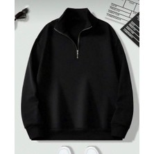 Bs Jeans Unisex Yeni Sezon Pamuklu Yarım Fermuarlı  Sweatshirt