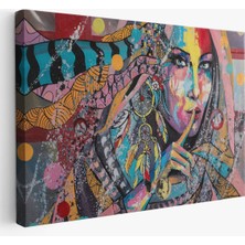 Koruyucu Kız Portresi Yağlıboya Görünüm Dekoratif Kanvas Duvar TABLOSU-3469