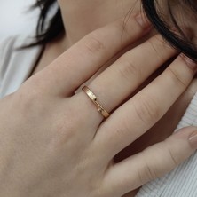 Chavin 3 Mm. Çelik Ayarlanabilir Gold Bayan Yüzük EU83SR