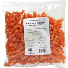Kaptan'ın Ceviz Çiftliği Glütensiz Vegan Bronz Kalıp Kırmızı Mercimek Burgu / Fusilli 200 gr