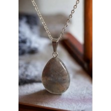 Doğal Taş Dünyası Sertifikalı Kantaşı Doğal Taş Damla Kesim Kolye Sürpriz Hediyeli