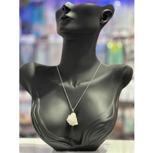 Doğal Taş Dünyası Sertifikalı Işlenmemiş Doğal Taş Kalsit Kolye Sürpriz