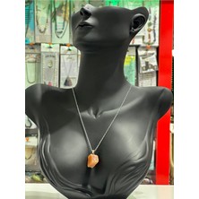 Doğal Taş Dünyası Sertifikalı Orijinal Işlenmemiş Doğal Taş Aventurin Kolye Sürpriz