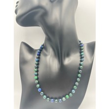 Doğal Taş Dünyası Sertifikalı Doğal Taş Azurit Taşı Kolye Aaa Kalite 6mm