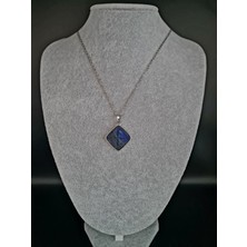 Doğal Taş Dünyası Sertifikalı Lapis Lazuli Doğal Taş Kolye Piramit Özel Kesim Aaa Kalite