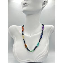 Doğal Taş Dünyası Sertifikalı Doğal Taş 7 Çakra Oniks Taşı Tasarım Kolye