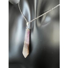 Doğal Taş Dünyası Sertifikalı Ametist Doğal Taş Pandül Kolye Zincir Hediyeli