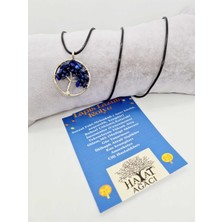Doğal Taş Dünyası Sertifikalı Lapis Lazuli Taşı Hayat Ağacı Kolye Orijinal Doğal Taş