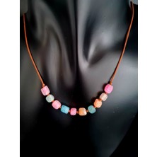 Doğal Taş Dünyası Sertifikalı Küp Akik Doğal Taş Kolye Aaa Kalite