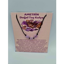 Doğal Taş Dünyası Sertifikalı Doğal Taş Ametrin Taşı Kolye Orijinal Doğal Taş Sürpriz Hediyeli