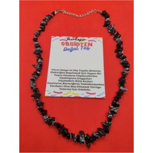 Doğal Taş Dünyası Sertifikalı Obsidyen Taşı Doğal Taş Kolye
