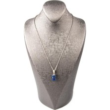 Doğal Taş Dünyası Sertifikalı Lapis Lazuli Taşı Kolye Silindir Doğal Taş
