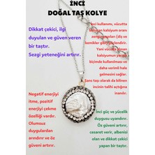 Doğal Taş Dünyası Sertifikalı Doğal Inci Kolye Zirkon Taş Işlemeli Özgüven Cesaret Güven