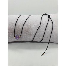 Doğal Taş Dünyası Sertifikalı Ametist Taşı Kolye Ayarlanabilir Orijinal Doğal Taş Çok Fonksiyonlu Kolye