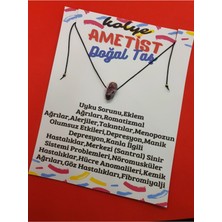 Doğal Taş Dünyası Sertifikalı Ametist Taşı Kolye Ayarlanabilir Orijinal Doğal Taş Çok Fonksiyonlu Kolye