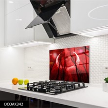 Ne Verelim Size Cam Ocak Arkası Koruyucu | Kırmızı Gece