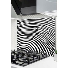 Ne Verelim Size Cam Ocak Arkası Koruyucu Ankastre Arkası Koruyucu | Siyah Beyaz