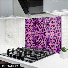 Ne Verelim Size Cam Ocak Arkası Koruyucu | Lila Leopar Desenli
