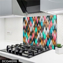 Ne Verelim Size Cam Ocak Arkası Koruyucu | Renkli Desen