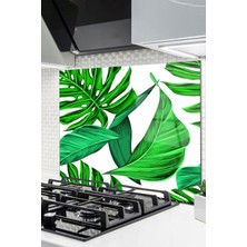 Ne Verelim Size Cam Ocak Arkası Koruyucu Ankastre Arkası Koruyucu | Yeşil Yaprak