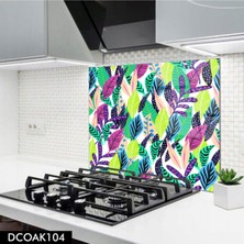 Ne Verelim Size Cam Ocak Arkası Koruyucu | Renkli Yaprak Desenli