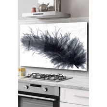 Ne Verelim Size Ocak Arkası Cam Koruyucu Tezgah Ankastre Arkası Koruyucu | Kuş Tüyü Desenli