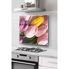 Ne Verelim Size Ocak Arkası Cam Koruyucu Tezgah Ankastre Arkası Koruyucu |lale Desenli