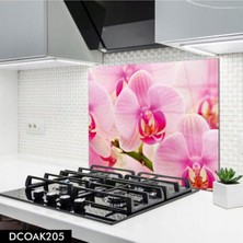 Ne Verelim Size Cam Ocak Arkası Koruyucu | Pembe Çiçek Orkide
