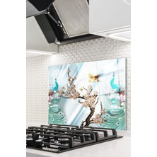 Ne Verelim Size Cam Ocak Arkası Koruyucu Ankastre Arkası Koruyucu  Tavuz Kuşu