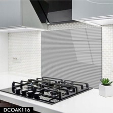 Ne Verelim Size Cam Ocak Arkası Koruyucu | Gri Çizgili Model