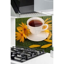 Ne Verelim Size Cam Ocak Arkası Koruyucu Ankastre Arkası Koruyucu | Beyaz Fincan