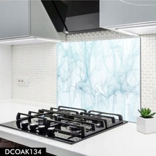 Ne Verelim Size Cam Ocak Arkası Koruyucu | Mavi Dali Desenli