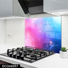 Ne Verelim Size Cam Ocak Arkası Koruyucu | Renkli Gökyüzü Desenli