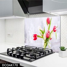 Ne Verelim Size Cam Ocak Arkası Koruyucu | Çiçek Desenli