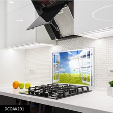 Ne Verelim Size Cam Ocak Arkası Koruyucu | Pencere ve Kelebek