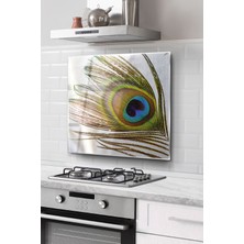 Ne Verelim Size Ocak Arkası Cam Koruyucu Tezgah Ankastre Arkası Koruyucu | Kuş Tüyü Desenli