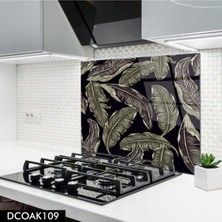 Ne Verelim Size Cam Ocak Arkası Koruyucu | Yaprak Desenli