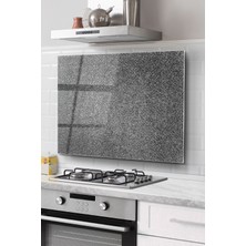 Ne Verelim Size Ocak Arkası Cam Koruyucu Tezgah Ankastre Arkası Koruyucu | Gri Duvar Desenli