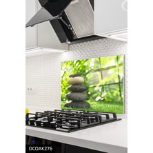 Ne Verelim Size Cam Ocak Arkası Koruyucu | Siyah Taşlar