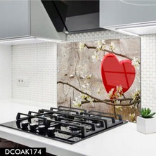 Ne Verelim Size Cam Ocak Arkası Koruyucu | Kalp Desenli