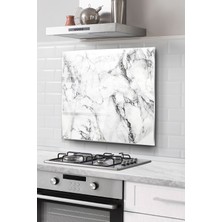 Ne Verelim Size Ocak Arkası Cam Koruyucu Tezgah Ankastre Arkası Koruyucu | Mermer Desenli