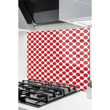 Ne Verelim Size Cam Ocak Arkası Koruyucu Ankastre Arkası Koruyucu | Kırmızı Pötikare