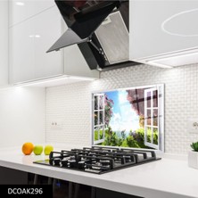 Ne Verelim Size Cam Ocak Arkası Koruyucu | Pencere ve Çiçekler
