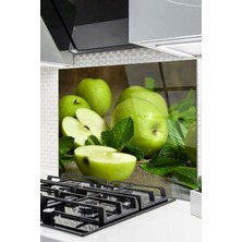 Ne Verelim Size Cam Ocak Arkası Koruyucu Ankastre Arkası Koruyucu | Yeşil Elma