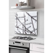 Ne Verelim Size Ocak Arkası Cam Koruyucu Tezgah Ankastre Arkası Koruyucu | Dal Desenli