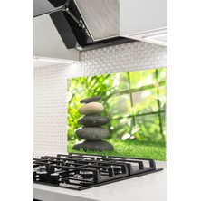 Ne Verelim Size Cam Ocak Arkası Koruyucu Ankastre Arkası Koruyucu Siyah Taşlar