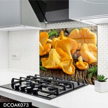 Ne Verelim Size Cam Ocak Arkası Koruyucu | Sarı Mantar Desenli