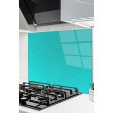 Ne Verelim Size Cam Ocak Arkası Koruyucu Ankastre Arkası Koruyucu | Mavi