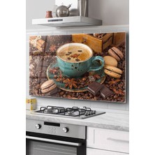 Ne Verelim Size Ocak Arkası Cam Koruyucu Tezgah Ankastre Arkası Koruyucu | Kahve Fincanı ve Çikolata