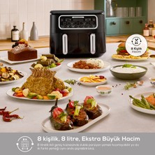 Karaca Air Pro Cook Duo Ev Yemeği Xxxl 4+4 Litre Airfryer Starlight 8 Kişilik